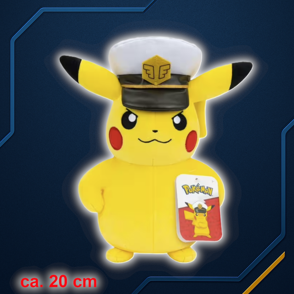 Jazwares | Kapitän Pikachu (20cm) | Plüschtier