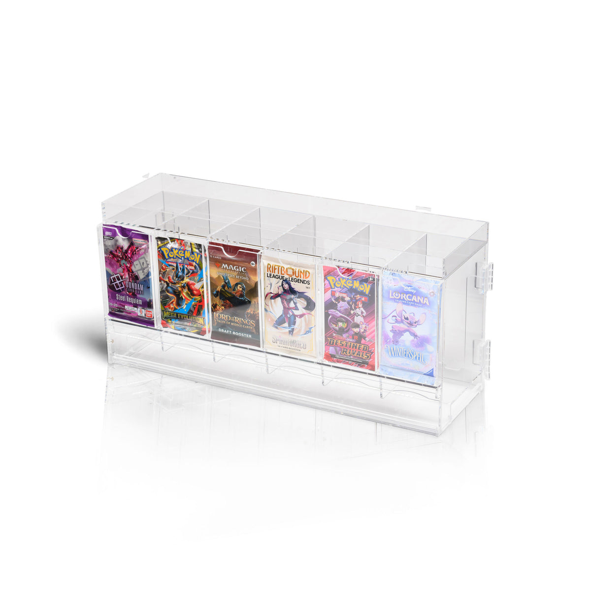 The Acrylic Box – 6-Slot Booster Pack Dispenser aus Acryl