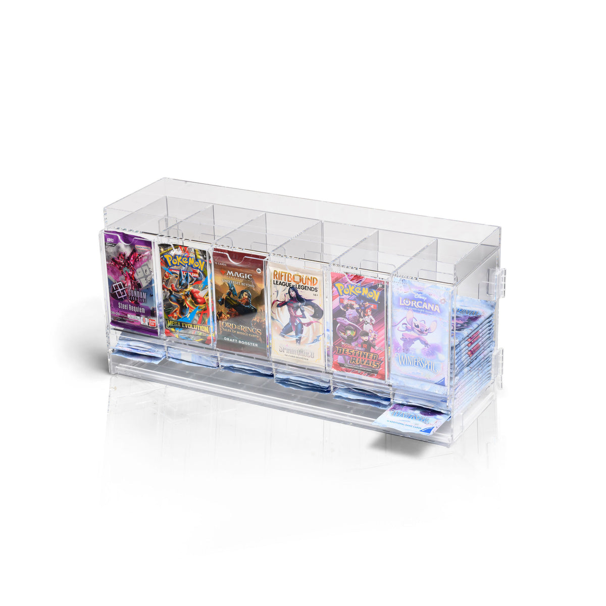 The Acrylic Box – 6-Slot Booster Pack Dispenser aus Acryl